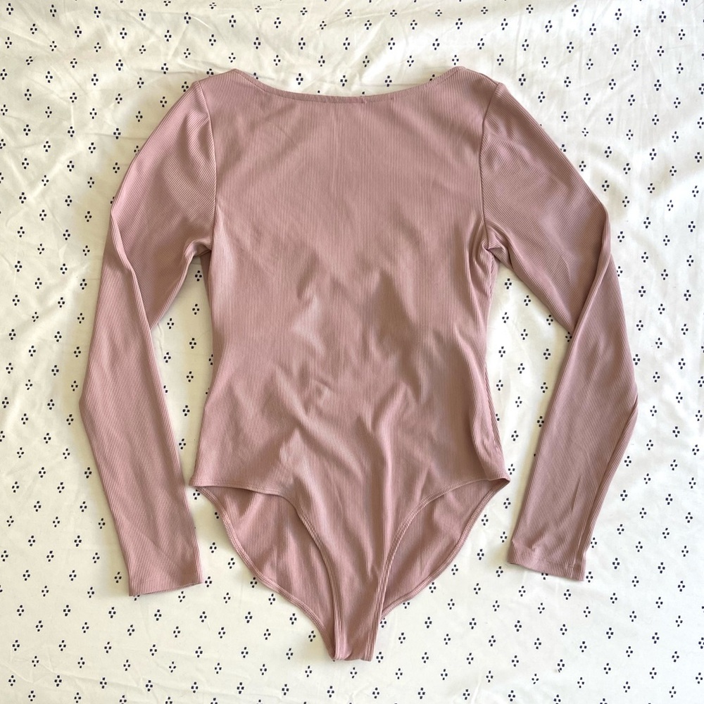 GIRLFRIEND COLLECTIVE Ava Bateau Bodysuit in Petal, size L